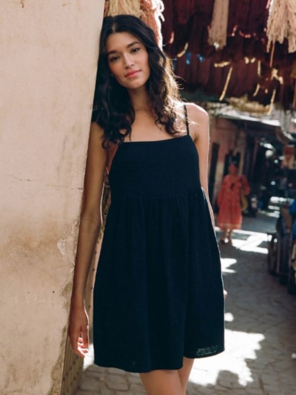 O'Neill Hadia Crinkle Double Gauze Mini Dress Black - XS